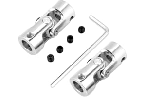 EVGATSAUTO Giunti cardanici, 2 pezzi 8 * 8 mm giunto albero sterzo fai te OD 14 mm connettore motore per il collegamento di modellini(Diametro interno 8 * 8 mm)