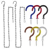 6 Stück Einschraubhaken: Vinyl beschichtet, 51 mm. Halten Sie bis zu 22 kg, perfekt für sicher hängende Gegenstände wie Lichter, Vorhänge, Seile, Ketten, Becher, Feeder, Pflanzer, Küchentücher und vieles mehr.