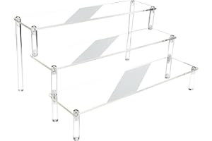 VENGA AMIGOS Akrylowy stojak na biżuterię, 3 poziomy, przejrzysty wyświetlacz, regał na babeczki, stojak na figurki, biżuterię, desery, szminki, lakiery do paznokci