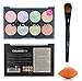 Technic 8 Colours Colour Fix Cream Corrector/Contour Palette + LyDia Black Foundation/Contour Makeup Brush + LyDia Mini Sponge Beauty Blender