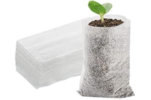 SEIWEI Lot de 100 sacs de pépinière non tissés biodégradables pour culture de plantes et plantes