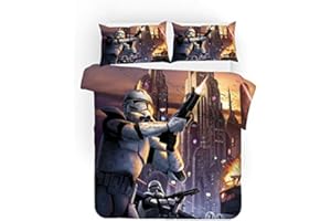 GDGM Bettwäsche Wars Trooper,kinderbettwäsche,3D Bettwäsche 200x200 3teilig,Bettbezug Und Kissenbezug,Baumwolle/Renforcé (A08,200x200cm+75x50cm)