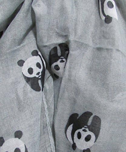 Fat-catz-copy-catzLightweight Grey Scarf Black & White Giant Panda Print