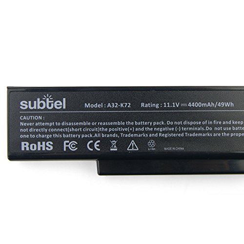 subtel® Notebook Akku für Asus A72 / A73 / K72 / K73 / N71 / N73 / PRo7A / Pro7B / Pro7C / Pro78 (4400mAh) A32-K72 / A32-N71 - 4