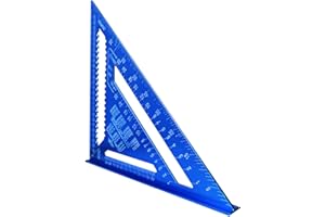 NICAVKIT 30cm Squadra da Falegname in Lega di Alluminio Metrico,90 Gradi Righello Triangolare da Carpentiere Ispessito, Triangle Goniometro per Falegname Carpentiere