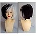 Cool2day Black and white mixed section popular wigs short straight cosplay wig women and men Synthetic wigs