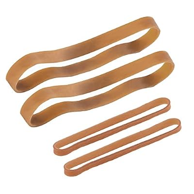 Shappy 60 Pièces Ensemble de Bandes en Caoutchouc, Grandes Bandes Élastiques pour les Fournitures de Bureau Famille Scolaires, 100 par 5 mm, 160 par 10 mm, Jaune Foncé