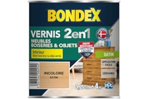 BONDEX - Vernis - Protège et Embellit le Bois - Satin - 0,25l - Incolore