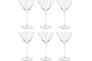 ACAN Tradineur - Set de 6 copas de cristal para cócteles, modelo Degustation, bebidas, champán, aptas para lavavajillas, fiestas, celebraciones (26 cl, 18 cm)