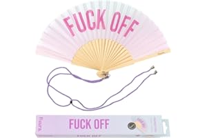 Fisura - Original Handheld Folding Fan with Message in English, Valentine Gifts for Her & him, Birthday & Wedding Party Decoration, Colourful Wooden Fan, Fan with Hanger Included