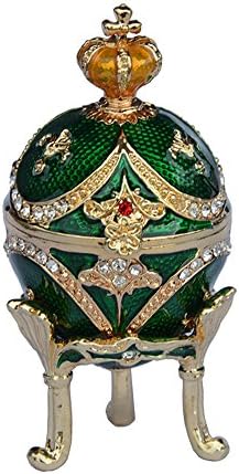 Easter Egg Enamelled Crystal Metal Alloy Gold Trinket Jewelry Christmas Gifts Box
