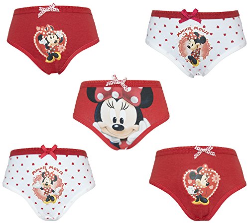 Disney Minnie Mouse 5 Pack Girls Pants / Knickers - 9-10 Years / 140 cm