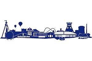 plot4u Wandtattoo Gelsenkirchen Skyline Schalke in 6 Größen und 19 Farben (100x22cm königsblau)