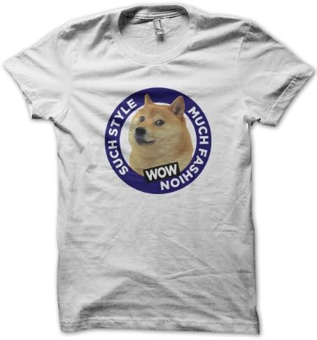 Such Style Much Fashion Doge (White Tshirt) Mens Tshirt (Small)