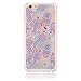 Produktbild KSHOP Handytasche Hülle für iPhone SE / iphone 5 / iphone 5S mit Flüssigkeit - Hartschale Backcover Case Schutzhülle Cover Wasser mit Schneekugel Sterne glitzernd Bling Bling Transparent mit Muster Animation - Silber Tulip