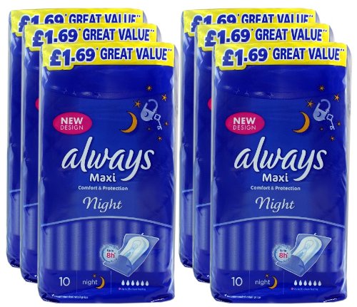 Always Maxi Night Comfort & Protection Sanitary 60 Pads