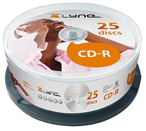 XLYNE CD-R 700 MB CD-ROM Rohlinge – 25er Cakebox – 52x Speed – 80 Min – Optical Media, Audio, Film, Foto