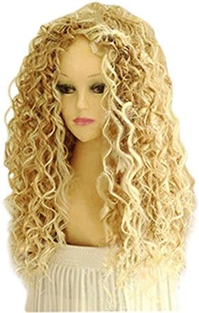 Gemini_mallWomens Fashion Long Mix Blonde Wavy Wig Sexy Curly Natural Hair Cosplay Wigs