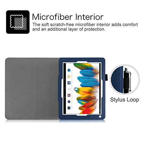 Fintie Odys Iron Hülle Case – Slim Fit Folio Kunstleder Schutzhülle Cover Tasche mit Ständerfunktion und Stylus-Halterung für Odys Iron 24,6 cm (9,7 Zoll) Tablet-PC, Marineblau - 6