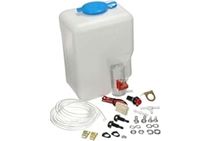 Carrfan Kit de Tanque de Botella de Lavadora Universal Bomba 12V 1.8L Depósito del Sistema de Limpiaparabrisas