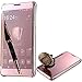 Produktbild S9 Plus Handyhülle Metall, Samsung Galaxy S9 Plus Hülle, SevenPanda Flip Luxus Mirror Transparent Case Cover Handytasche Ultra Thin Glitzer Kristall Strass Book PC Hart Aluminium Kratzfeste Stoßdämpfende Handy Tasche Schale Abdeckung - Rosa