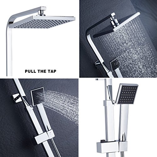 Auralum - Duscharmatur mit Brauseset und Wandhalterung, Chrom