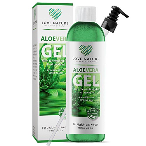 Love Nature Aloe Vera Gel 250ml für Gesicht, Haut und Haare / Rein und Natürlich / Zieht schnell ein / lindert Sonnenbrand und Hautausschlag / Pflegt trockene und strapazierte Haut / Wirkt entzündungshemmend / Hergestellt in Deutschland - 2