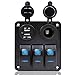 Produktbild Rokoo Wasserdichte 3 Gang LED Rocker Switch Panel Dual USB Schaltkreisunterbrecher für Marine Car Boat RV