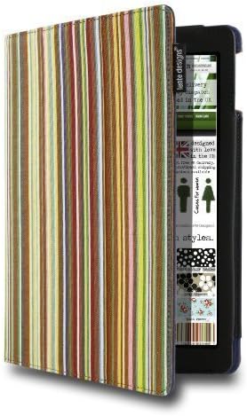 Lente Designs® Apple iPad Air 1 Or 2 Protective Stylish Multi Angle Multi Coloured Auto On/Off Cover Case in Smithy Stripes