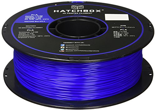 HATCHBOX 3D PLA-1KG1.75-BLU PLA 3D Printer Filament, Dimensional Accuracy +/- 0.05 mm, 1 kg Spool, 1.75 mm, Blue