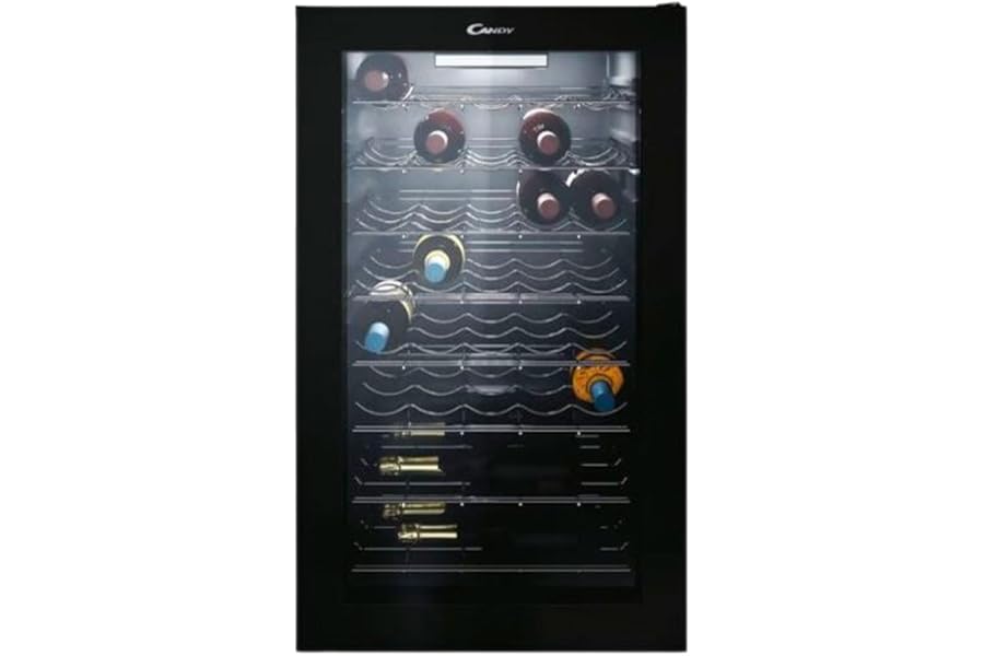 Candy DiVino CWC 150 EM/NF, Wine Cellar, 41 Bottles, 39 dB, APP hOn, Vivino Technology, Monozone, Black, HxWxD 84.5 x 49 x 55 cm [Energy Efficiency Class G]