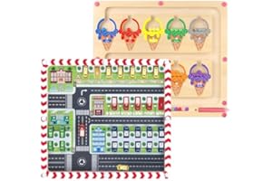 HOAROSALL 2 in 1 Labyrinthe Magnétique de Couleurs Et De Lettres Cadeau Jouet Jeux Enfant 3 4 Ans Jouets Montessori Enfants Jouets de Triage des Couleurs Cadeau Fille