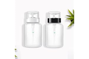 USMLICER 2 piezas 200ml Botella Vacía de Plástico Transparente Dispensadores de Bomba Removedor de Esmalte de Uñas, Ideal para lociones para uñas, limpiadores, lociones y viajes personales.