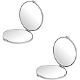 GUBB Compact Cosmetic Bag Mirror for Women Magnifying Mirror for Makeup 5X - Silver, Pack of 2