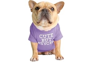 Junhouse Bulldog Clothes Pet Clothing Puppy T-shirt Spring Summer Soft Comfy Breathable Quick Dry Dog Outfit Pullover For Small Medium Large Puppy Dogs (S,Light purple)