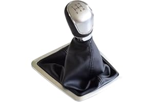 Kakulkomen Palanca de cambios manual 5 6 velocidades para F-ord Focus 2 MK2 FL C-MAX 2006-2011 MK3 MK4 MK7 G-alaxy con funda de cuero antipolvo(5 velocidades-plata)