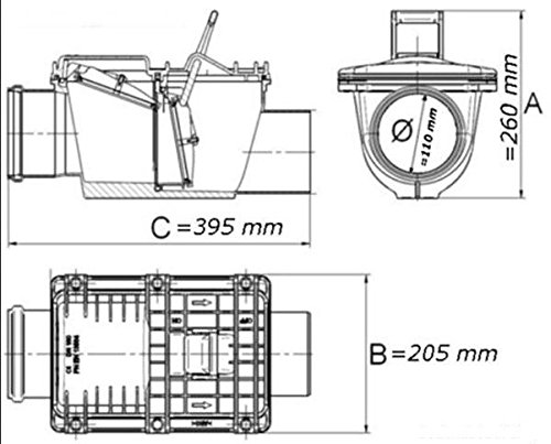 Rückstauverschluss Ø DN110 mit doppelter Rückstauklappe - 2