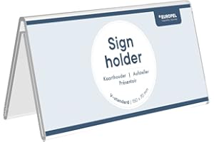 ‎OPUS 2 EUROPEL 350082- Tischaufsteller Dachform für beidseitige Präsentation, 21 x 10cm, Transparent, Acryl.