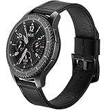 TopTen Fan-Motive aus Echtem Leder Ersatz Handgelenk Band Armband Armbanduhr-Band für Samsung Gear S3 Frontier/Classic Smart Watch, Herren, GF-010, Schwarz