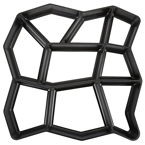 MCTECH® D.I.Y. Betonform Schalungsform BetonPflasterform Pflastermacher Zufällige/ Rechteck Muster von , Gehwegen, Trittsteinen, Garten (Zufällige Muster, 3 Stücke) - 2