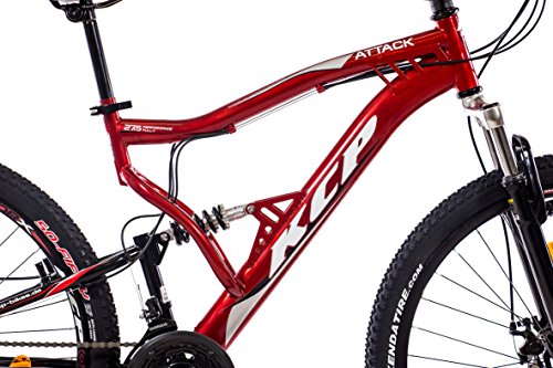 27,5″ Zoll MOUNTAINBIKE FAHRRAD KCP ATTACK Unisex mit 21 Gang SHIMANO TX rot schwarz - 3