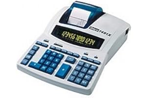 IBICO Rexel IB404207 Tischrechner 1491X mit Netzanschluss, 230 x 300 x 92 mm, negative Zahlen in rot, Zweifarbige Anzeige, lichtgrau/blau