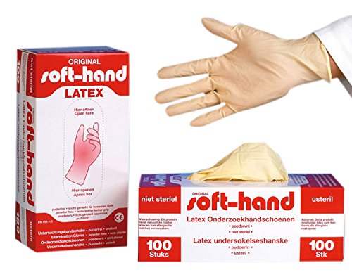 Soft-Hand 00368757 Latex Handschuhe, puderfrei, M (100-er Pack)