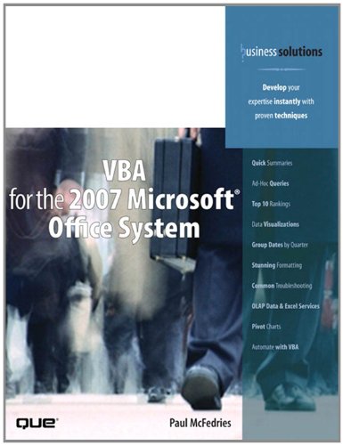 Download VBA for the 2007 Microsoft Office System (Business Solutions) Download VBA for the 2007 Microsoft Office System (Business Solutions)