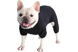 BT BEAR Vêtements pour chien – Combinaison douce à quatre pattes – Vêtement pour bouledogue français – Combinaison pour chiot de petite et moyenne taille (noir, taille XXL)