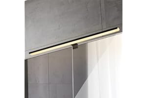 ERWEY lampa łazienkowa LED 2 w 1, klasa ochrony IP44, czarna, 60 cm, oświetlenie do makijażu, 230 V, lampa do szafy, lampa ścienna (czarna 60 cm, 3000 K 8 W)