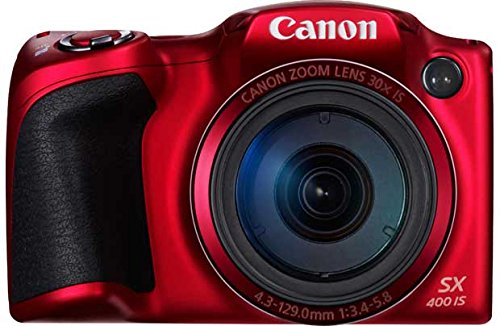 Price comparison product image Canon PowerShot SX400 16MP Bridge Camera - Red.