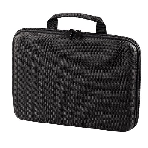 Hama Hardcase Laptoptasche mit Organizerstruktur und Befestigungsband, Notebooktasche bis 30 cm (11,6 Zoll) schwarz