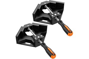 QIPUNEKY 2 x napinacz kątowy, imadło kątowe, 90°, zacisk kątowy do drewna, metalu i szkła (czarny)