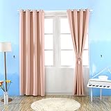 KINLO® 2 Stücker 145*245cm (BreitexLänge) Gardinen blickdicht Rosarot Vorhang blackout 100% Polyester Verdunklungsvorhang mit Ösen für Schlafzimmer Wärmeschutz & Geräuschreduzierung 2 Jahren Garantie